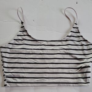 Striped Black and White Crop Top